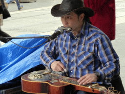 Street musician at Bourke Street