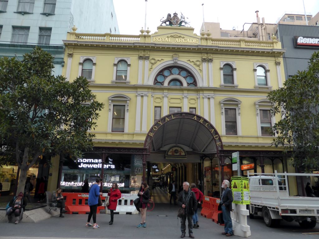 Front of the Royal Arcade shopping mall at Bourke Street