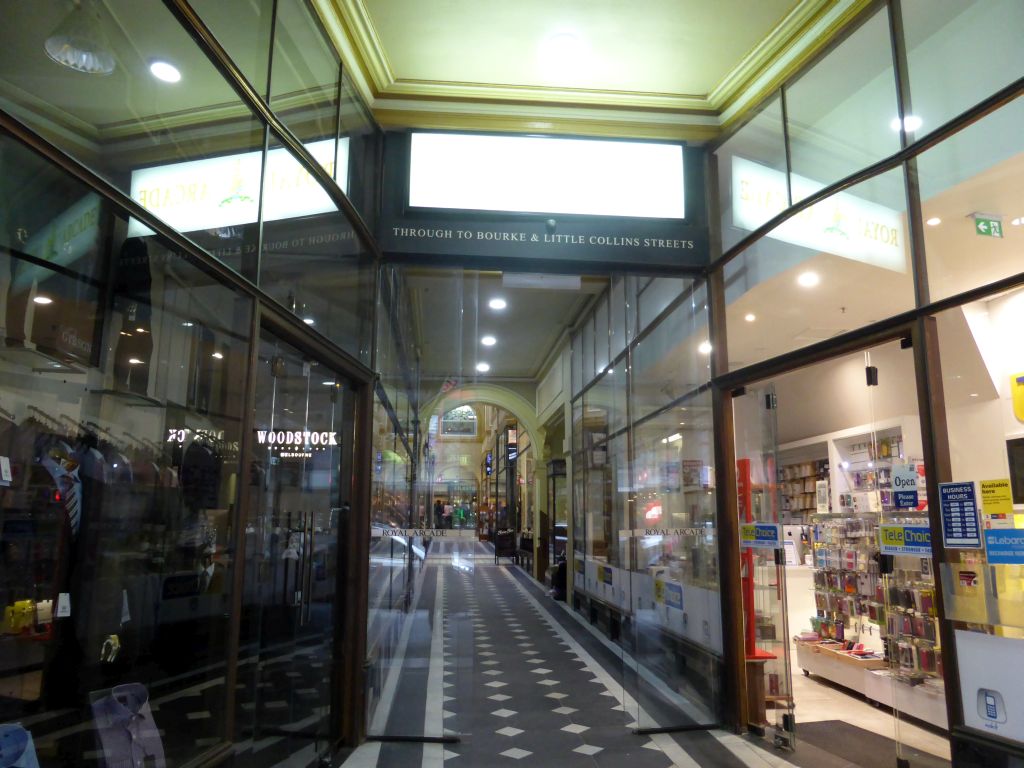 Passageway from the Royal Arcade shopping mall to the Bourke and Little Collins Streets