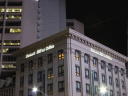 Front of the Hotel Batman`s Hill On Collins at the crossing of Spencer street and Collins street, by night