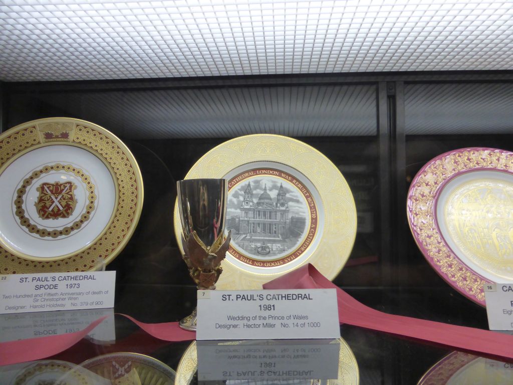 Plates and cup from the Nancy Curry Memorial Collection at St. Paul`s Cathedral