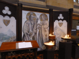 Drawings and candles at St. Paul`s Cathedral