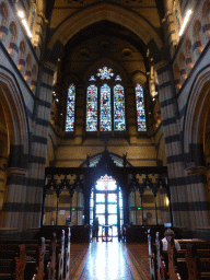Stained glass windows and the Processional Doors by Janusz Kuzbicki at the south side of the nave of St. Paul`s Cathedral