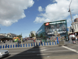 Flinders Street and Federation Square with the Australian Centre for the Moving Image and the Melbourne Visitor Centre, viewed from the tram