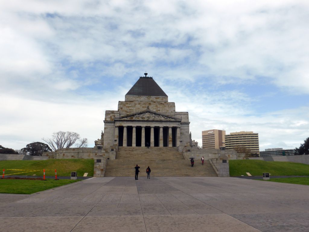 North side of the Shrine of Remembrance at the Shrine of Remembrance Reserve