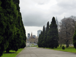 North side of the Shrine of Remembrance Reserve, St. Kilda Road and St. Paul`s Cathedral