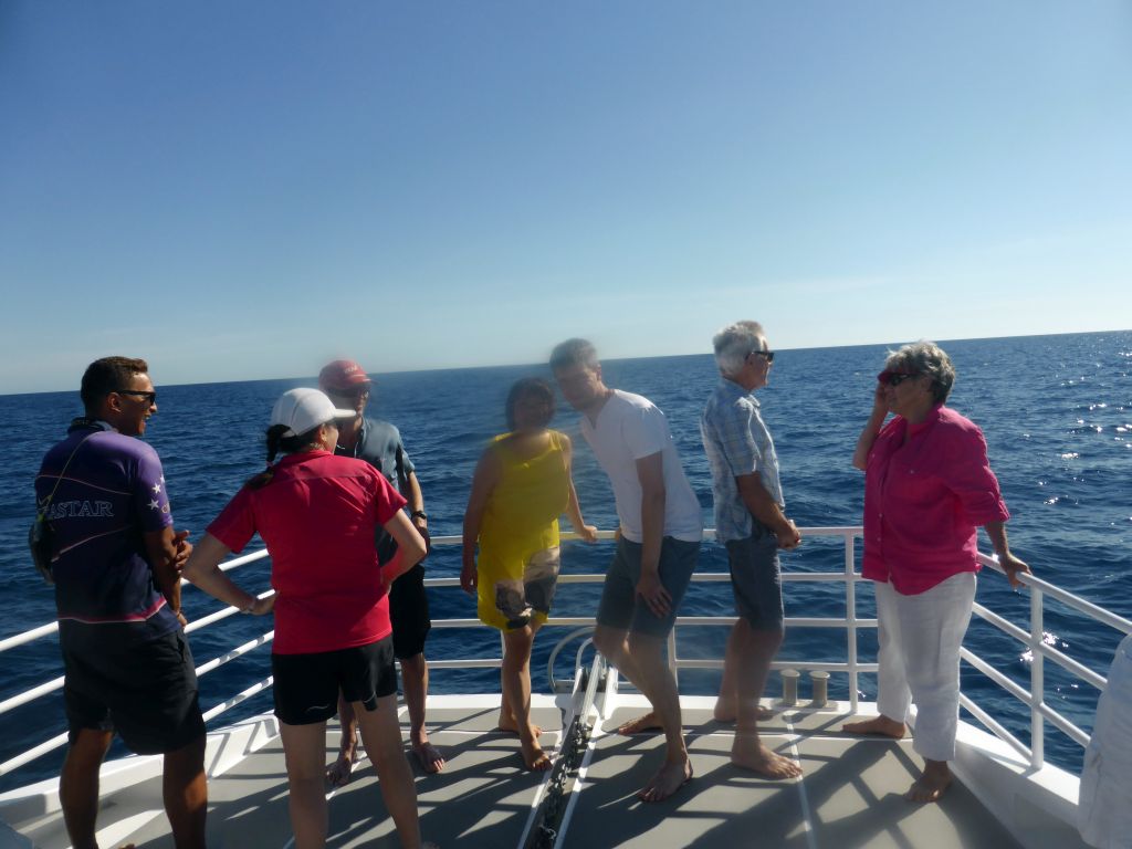 Tim and Miaomiao on the deck of our Seastar Cruises tour boat coming from Cairns