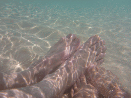 Our feet, viewed from underwater