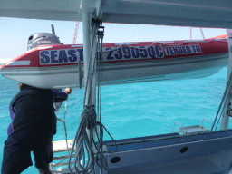 Tour guide and rescue boat at our Seastar Cruises tour boat