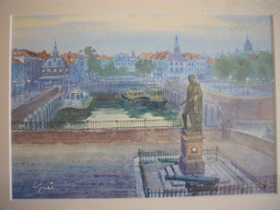 Painting of the harbour of Vlissingen, with the statue of Michiel de Ruyter, in our room in the Grand Hotel du Commerce