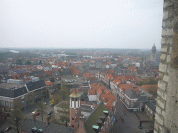 View from the Abbey Tower on the Markt square and the City Hall of Middelburg