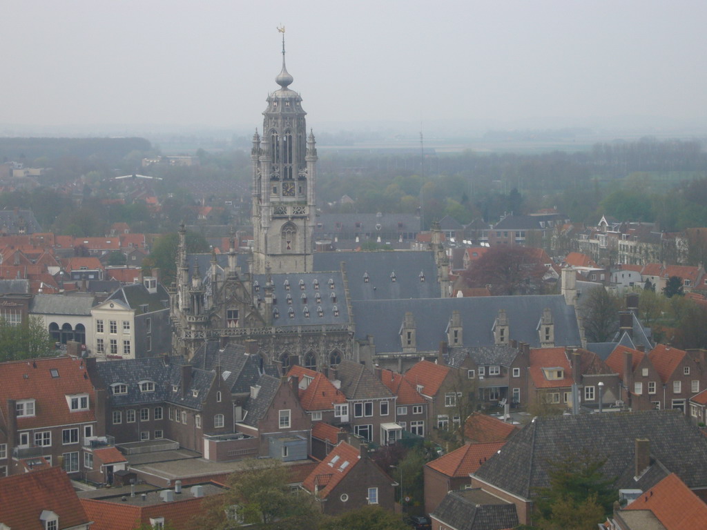 View from the Abbey Tower on the City Hall of Middelburg
