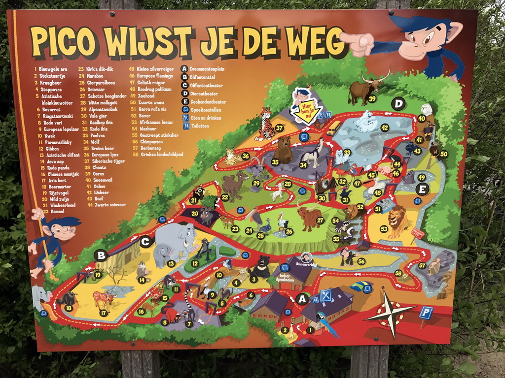 Map of the Dierenrijk zoo