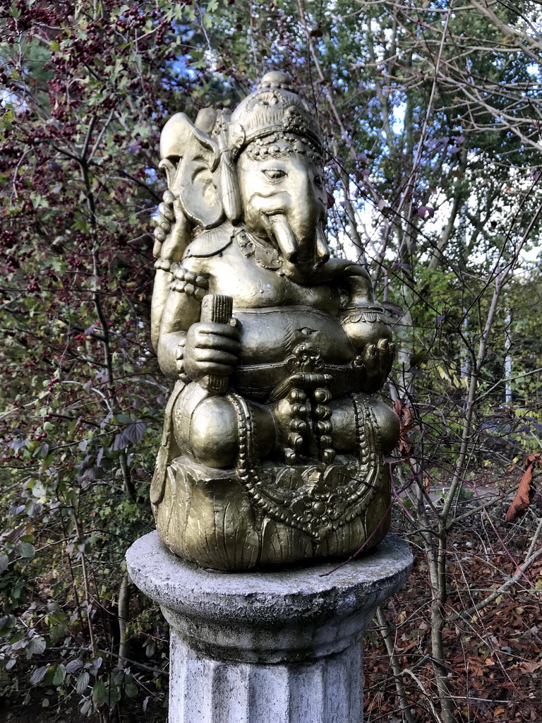 Hinduistic Elephant statue near the enclosure of the Asian Elephants at the Dierenrijk zoo