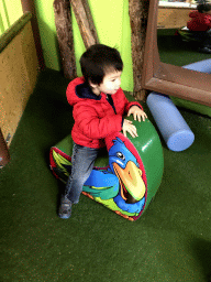 Max at the playground at the Indoor Apenkooien hall at the Dierenrijk zoo