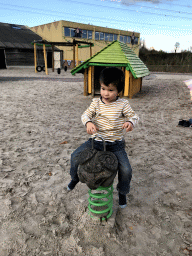 Max at the playground near Restaurant Smulrijk at the Dierenrijk zoo