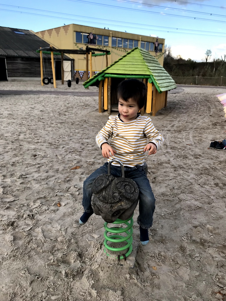 Max at the playground near Restaurant Smulrijk at the Dierenrijk zoo