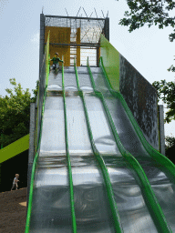 Max on a slide at the playground near Restaurant Smulrijk at the Dierenrijk zoo