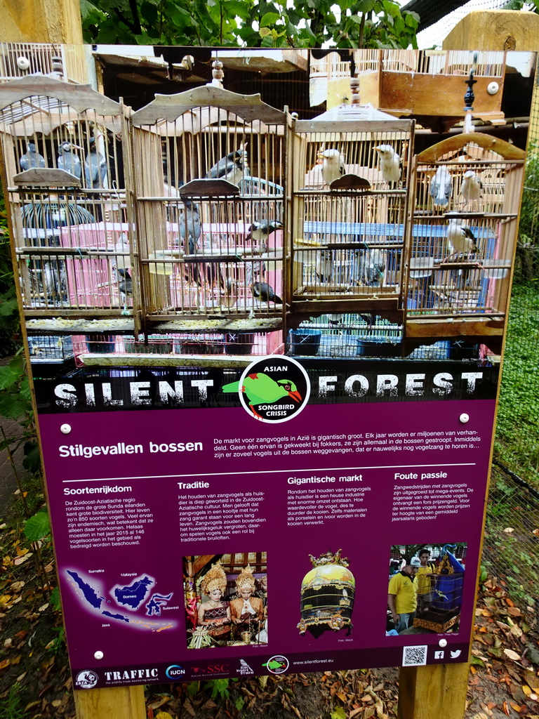 Information on the Silent Forest campaign at the Dierenrijk zoo