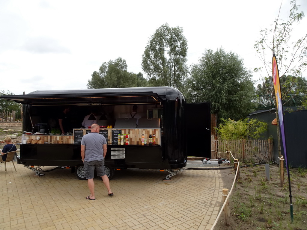 Foodtrailer at the Indian Rhinoceros enclosure at the Dierenrijk zoo