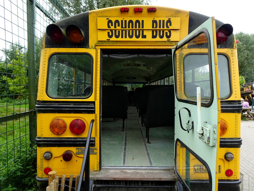 School bus at the Polar Bear enclosure at the Dierenrijk zoo