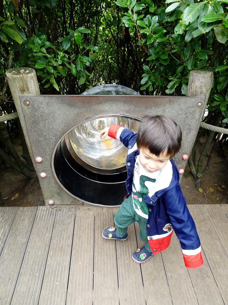 Max with a slide near the Camel enclosure at the Dierenrijk zoo