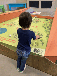 Max doing a puzzle at the Indoor Apenkooien hall at the Dierenrijk zoo