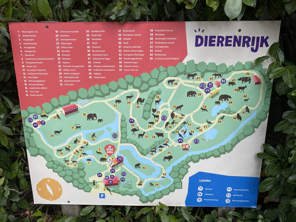 Map of the Dierenrijk zoo