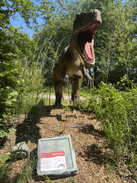 Herrerasaurus statue at the Dierenrijk zoo, with explanation