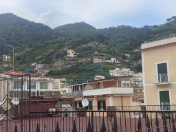 Rooftops and buildings at the town center, viewed from the staircase from the Via Alfonso Gatto street to the Via Caruseillo street