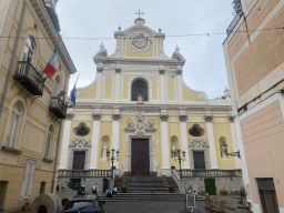 Front of the Basilica di Santa Trofimena church at the Piazza Ettore e Gaetano Cantilena square