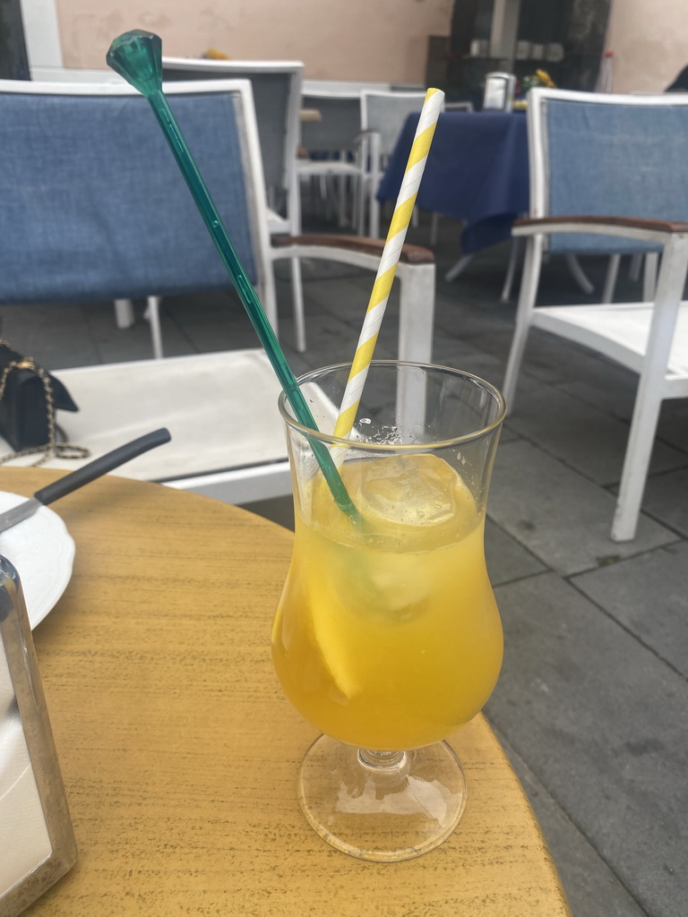 Cocktail at the terrace of the Alessandro de Riso Bistrot restaurant