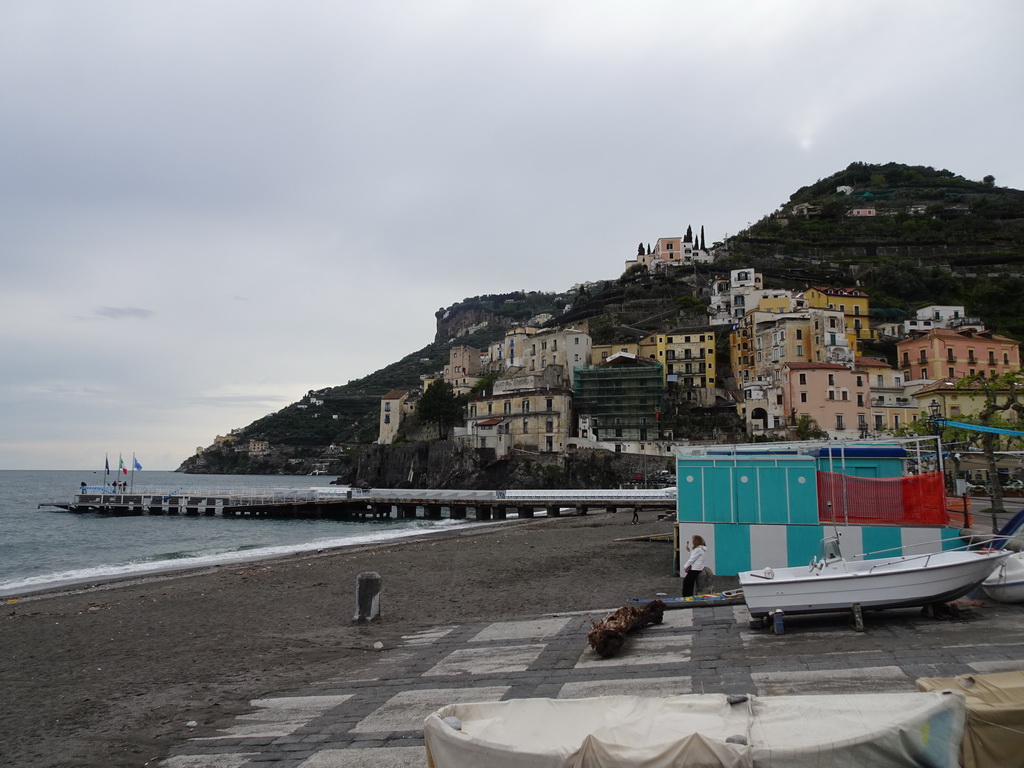 The Minori Beach and houses in the west side of town