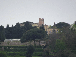 Building on a hill, viewed from the Minori Beach