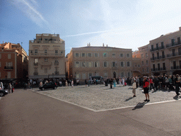 The Caserne des Carabiniers du Prince and other buildings at the Place du Palais square, just before the changing of the guards