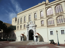 The front of the Prince`s Palace of Monaco, just before the changing of the guards