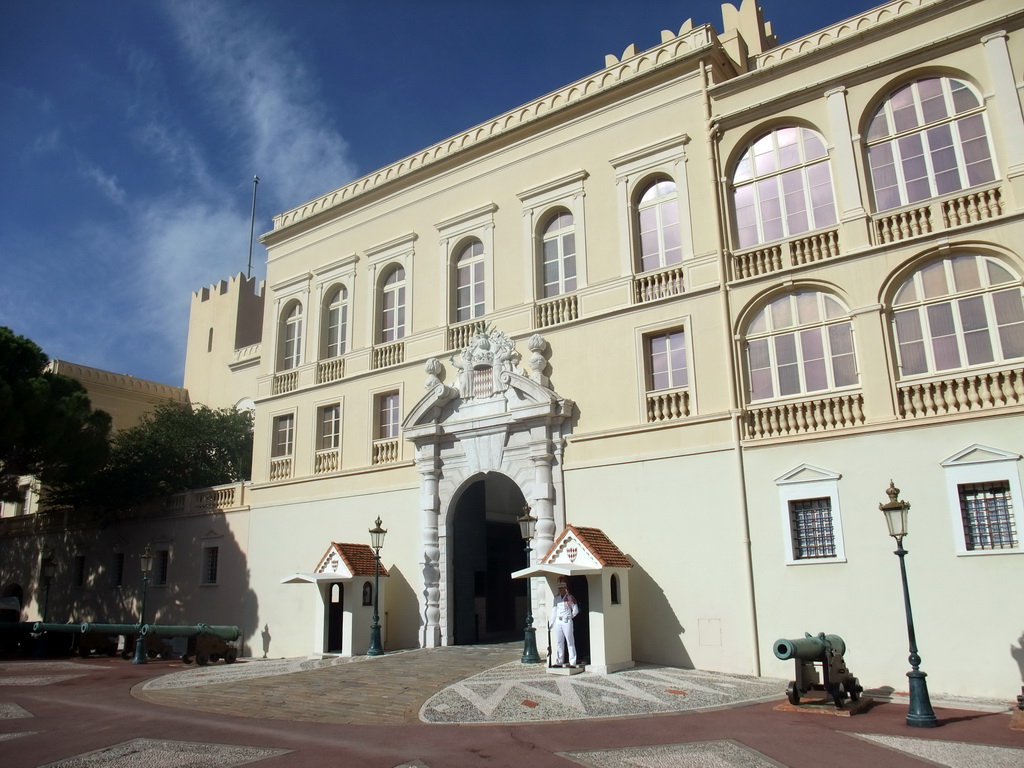 The front of the Prince`s Palace of Monaco, just before the changing of the guards