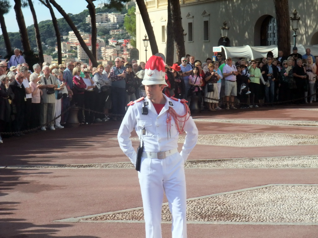 Palace guard at the Place du Palais square, just before the changing of the guards