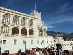 The right front of the Prince`s Palace of Monaco, just before the changing of the guards
