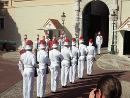 Changing of the guards in front of the Prince`s Palace of Monaco