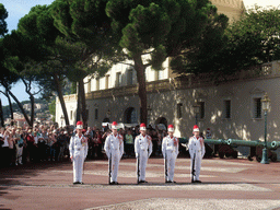 Changing of the guards in front of the Prince`s Palace of Monaco