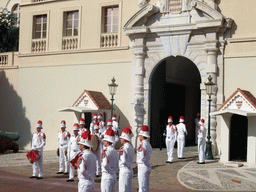 Changing of the guards in front of the Prince`s Palace of Monaco