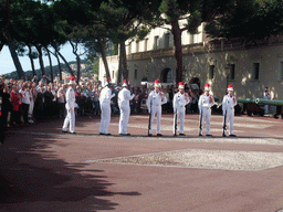 Changing of the guards in front of the Prince`s Palace of Monaco