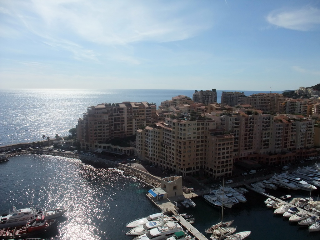 The harbour of Fontvieille, viewed from the Ruelle Sainte-Barbe alley