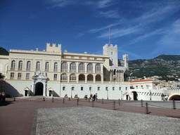 The Place du Palais square and the front of the Prince`s Palace of Monaco