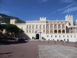The Place du Palais square and the front of the Prince`s Palace of Monaco