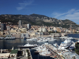 Skyline of Monte Carlo and the Port Hercule harbour, viewed from the Avenue de la Porte Neuve