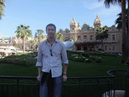 Tim with the Sky Mirror and the front of the Casino de Monte Carlo at the Place du Casino square