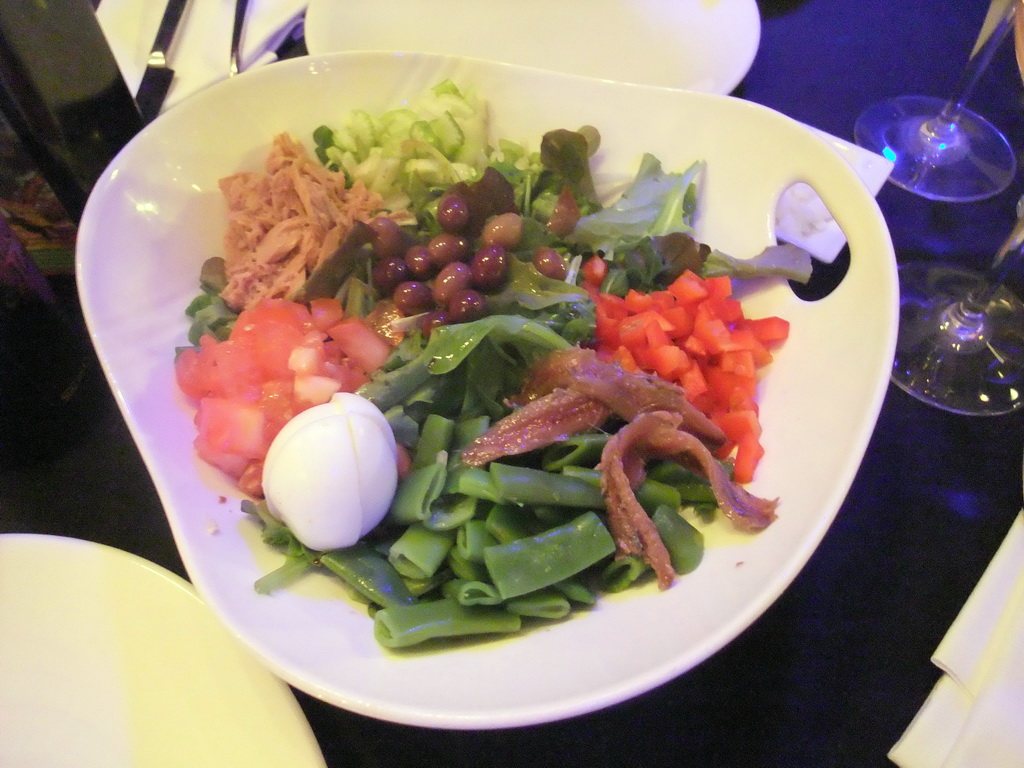 Salad in our dinner restaurant `Miramar`