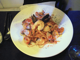 Spaghetti in our dinner restaurant `Miramar`